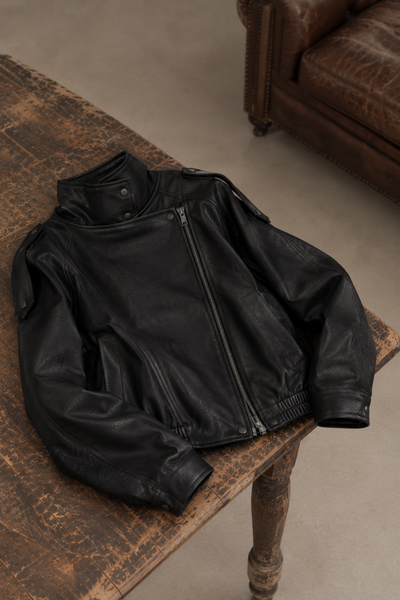 Elena | Chaqueta Efecto Piel con Cremallera Lateral