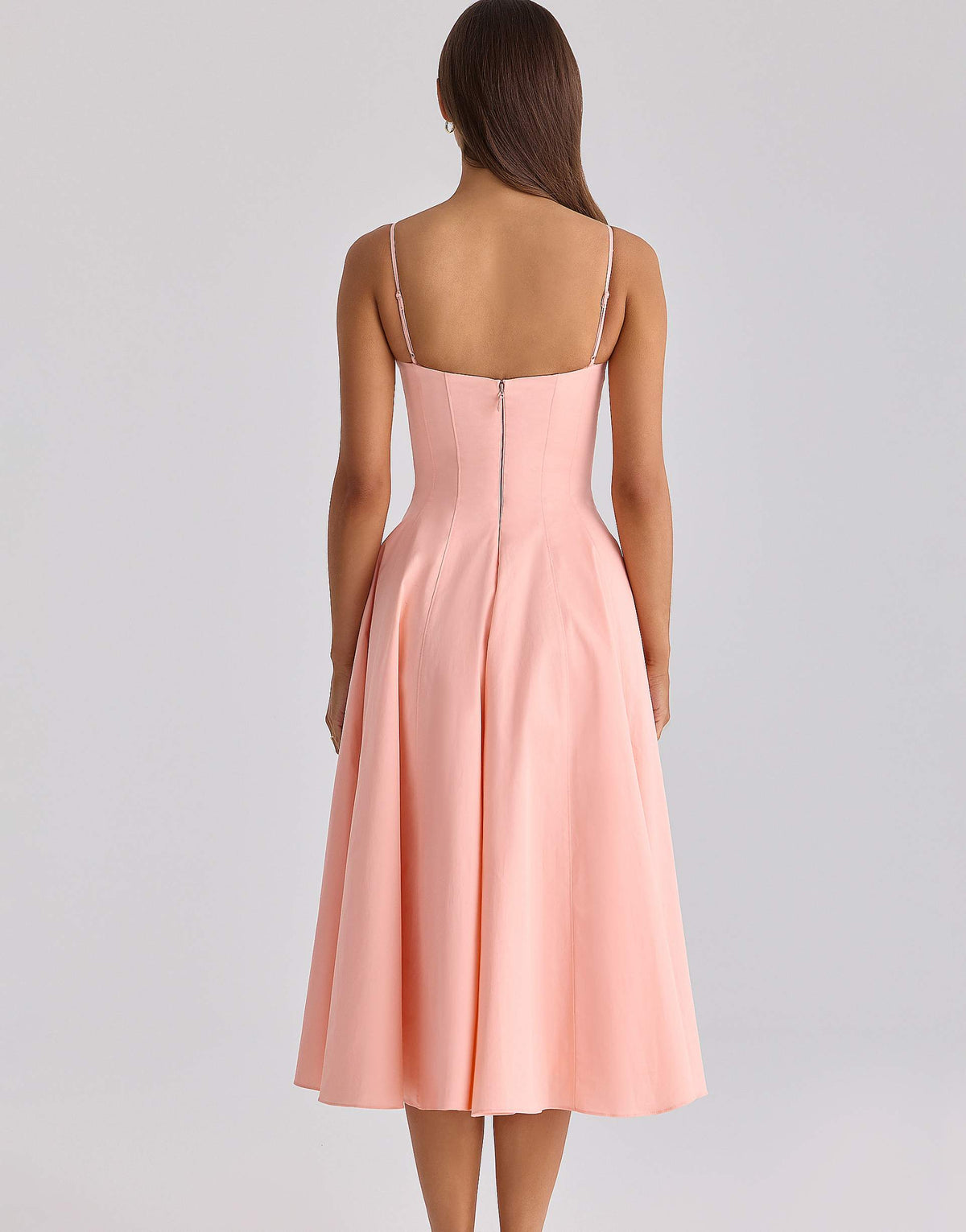 Delali • Vestido midi con elegante escote fruncido