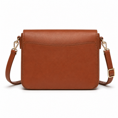 Bolso bandolera de mujer en elegante cuero sintético marrón