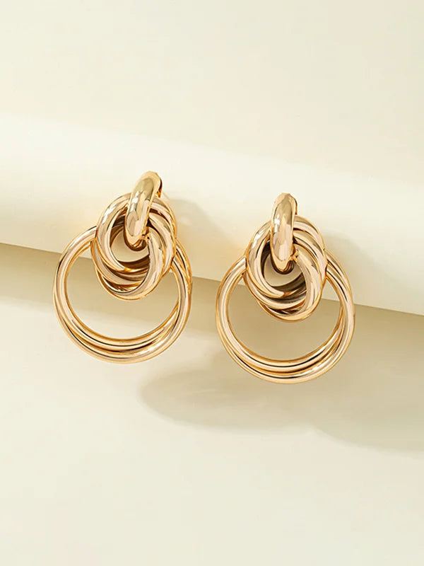 Pendientes de Aro de Oro Entretejidos