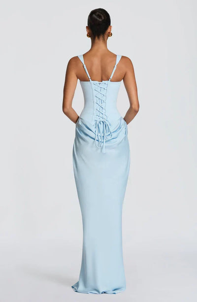 Valentina • Vestido maxi esculpido con silueta de reloj de arena
