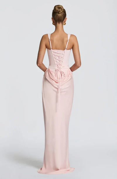 Valentina • Vestido maxi esculpido con silueta de reloj de arena